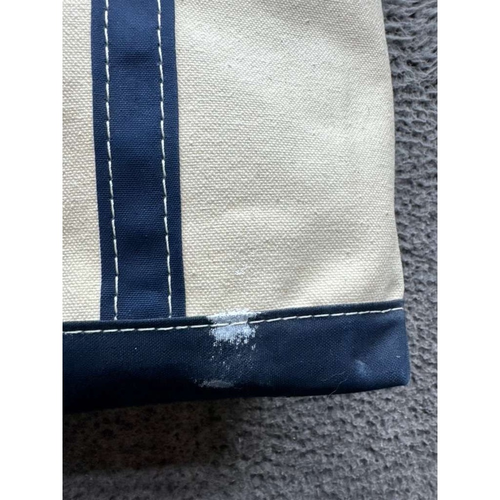 Vintage L.L.Bean 80's Boat & Tote Two-Tone Canvas Tote Bag Navy Blue White - Picture 5 of 11
